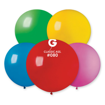 Assortiment Classique 100cm 10 pièces Mes Ballons Assortiment Classique #080: Jaune #002, Orange #004, Rouge #045, Rose #006,
