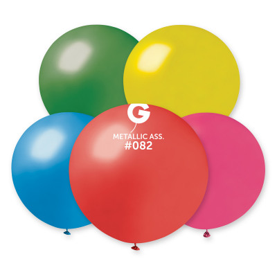 Assortiment Métallique 100cm 10 pièces Mes Ballons Assortiment Métalique #082: Jaune #030, Orange #031, Rouge #032, Rose #033