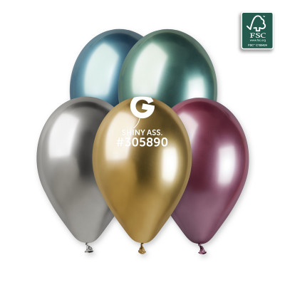 Ballons Assortiments, Brillant 33cm 5 pièces Mes Ballons Brillant Assortiment #305890: Doré Brillant #088, Argenté Brillant #