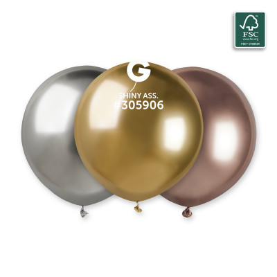 Ballons Assortiments, Brillant 48cm 3 pièces Mes Ballons Brillant Assortiment #305906: Doré Brillant #088, Argenté Brillant #