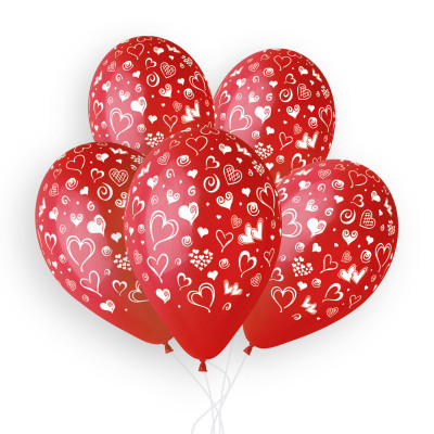 50 Ballons Coeur Rouge 31cm